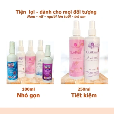 Xả vải khô OLAP PLUS xịt thơm quần áo - Hương nước hoa mát, lưu hương lâu, giá 64.000