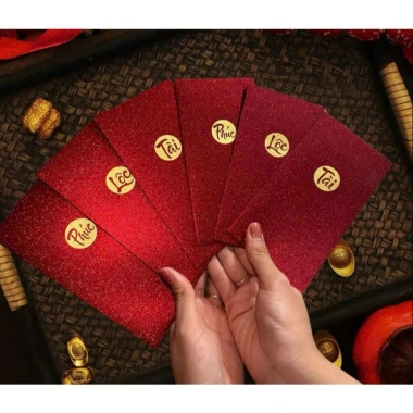 Xấp 10/20/30 Bao Lì Xì Phủ Nhũ Kim - Tuyến Đẹp Sang Trọng, Năm Mới - 30.000 VND