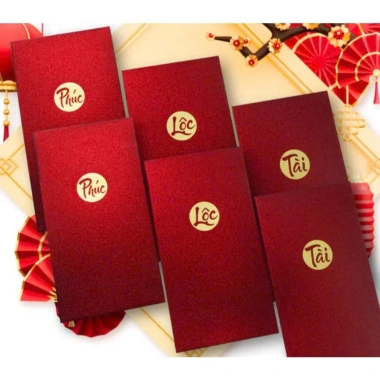 Xấp 10/20/30 Bao Lì Xì Phủ Nhũ Kim - Tuyến Đẹp Sang Trọng, Năm Mới - 30.000 VND