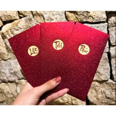Xấp 10/20/30 Bao Lì Xì Phủ Nhũ Kim - Tuyến Đẹp Sang Trọng, Năm Mới - 30.000 VND