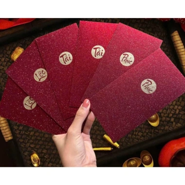 Xấp 10/20/30 Bao Lì Xì Phủ Nhũ Kim - Tuyến Đẹp Sang Trọng, Năm Mới - 30.000 VND