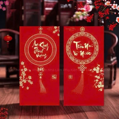 Xấp 6 Phong Bao Li Xi Đỏ Nhũ Kim - Set Li Xi Chữ Vàng Tết Bính Ngọ 2.026 Giá 25.000đ