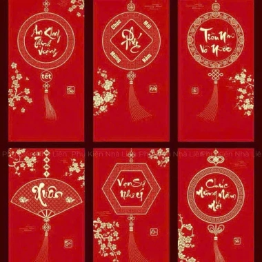 Xấp 6 Phong Bao Li Xi Đỏ Nhũ Kim - Set Li Xi Chữ Vàng Tết Bính Ngọ 2.026 Giá 25.000đ