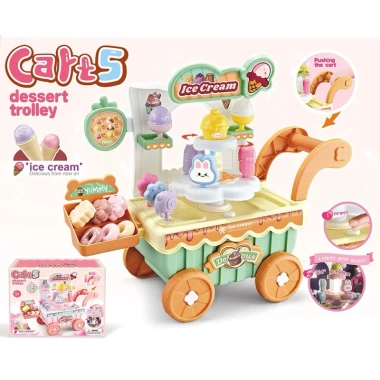 Xe Đẩy Bán Kem Đèn Nhạc Xoay 360 - Đồ Chơi Nhập Vai Phát Nhạc Cho Bé, Giá 119k 2
