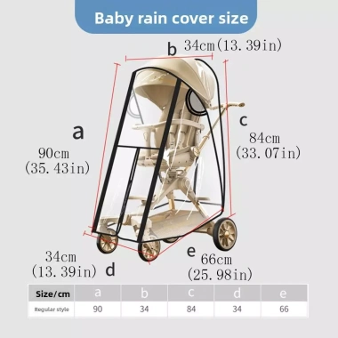 Xe đẩy bé SKJK vỏ chống mưa trong suốt, áo mưa va chống gió, giá 150,768 VND