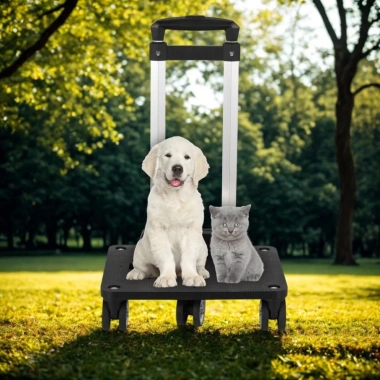 Xe Đẩy Hành Lý Gấp Gọn Little Cat - Cần Kéo Vali, Dùng Balo Vận Chuyển Thú Cưng 9