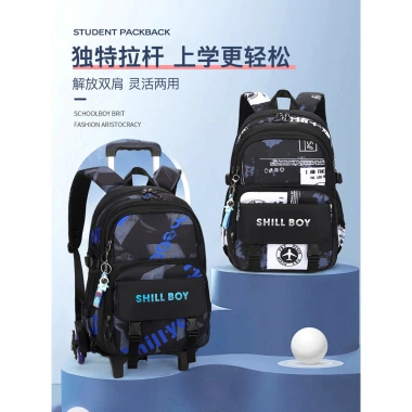 Xe Đẩy Schoolbag 6 Gót Cầu Thang Leo Núi - Ba Lô Học Sinh Tiểu Học, Trung Học, Dung Lớn, Giảm Gánh Nặng, Giá tốt
