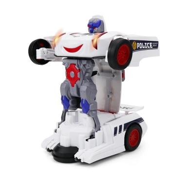 Xe Đồ Chơi Cảnh Sát Robot Biến Hình 360 Xoay, Nhạc LED, Quà Tặng Trẻ Em – Giá 104.999 VND