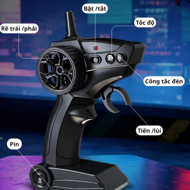 Xe drift JJRC điều khiển từ xa Đèn LED bánh dự phòng pin sạc dễ điều khiển giá ưu đãi 309.000₫