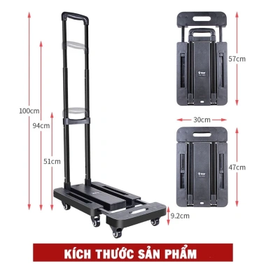 Xe Kéo 6 Bánh Nhập Khẩu Gấp Gọn, Tải Trọng 200kg, Giá Ưu Đãi 319.000 VND