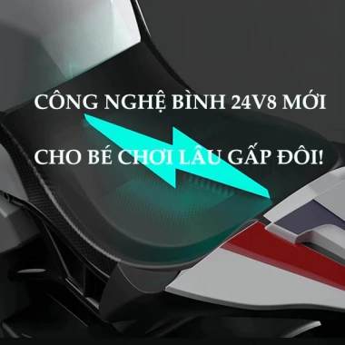 Xe máy điện cho bé 137cm, bánh xe phụ, đèn nhạc, người lớn ngồi được, giá 2.999.000