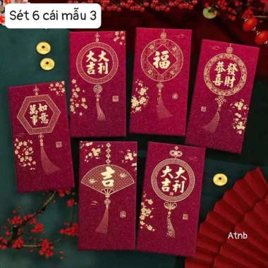 Xì lì đỏ rực Tết 2.026 Set 6 chiếc siêu đẹp giảm giá 20.900 VND giá gốc 25.707 VND