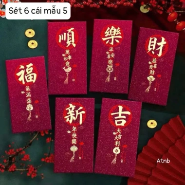 Xì lì đỏ rực Tết 2.026 Set 6 chiếc siêu đẹp giảm giá 20.900 VND giá gốc 25.707 VND