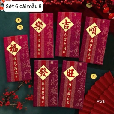 Xì lì đỏ rực Tết 2.026 Set 6 chiếc siêu đẹp giảm giá 20.900 VND giá gốc 25.707 VND