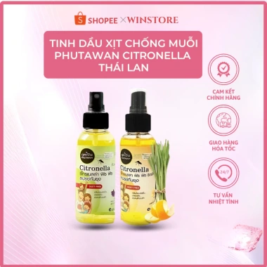 Xịt chống muỗi Citronella Phutawan Thái Lan 100ml – Hương dịu nhẹ, an toàn cho bé & thai phụ – 110.000₫