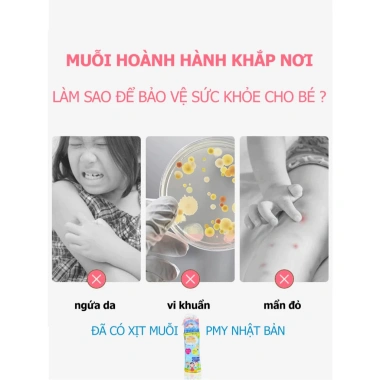 Xịt chống muỗi PMY Nhật Bản 200ml - Bảo vệ 8h, không hóa chất, an toàn da nhạy cảm, giá chỉ 43.549₫