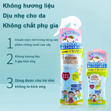 Xịt chống muỗi PMY Nhật Bản 200ml - Bảo vệ 8h, không hóa chất, an toàn da nhạy cảm, giá chỉ 43.549₫ 6 Xịt chống muỗi PMY Nhật Bản 200ml - Bảo vệ 8h, không hóa chất, an toàn da nhạy cảm, giá chỉ 43.549₫ 6