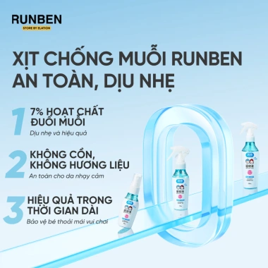 Xịt Chống Muỗi Runben không mùi, không cồn - Bảo vệ da suốt 7h, giá chỉ 189.000₫ 4