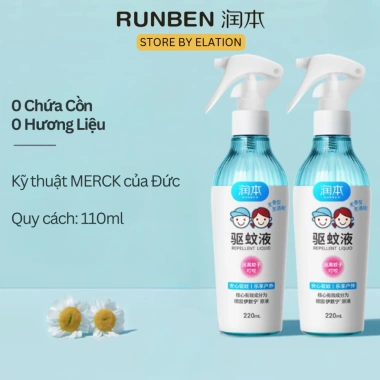 Xịt Chống Muỗi Runben không mùi, không cồn - Bảo vệ da suốt 7h, giá chỉ 189.000₫ 9
