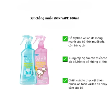 Xịt Chống Muỗi và Côn Trùng Skin Vape Nhật Bản 200ml, Không Kích Ứng, 166.000 VNĐ 6