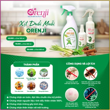 Xịt đuổi muỗi ORENJI tinh dầu sả chanh cho bé - Chống sốt xuất huyết, giảm còn 90.000 VND 2