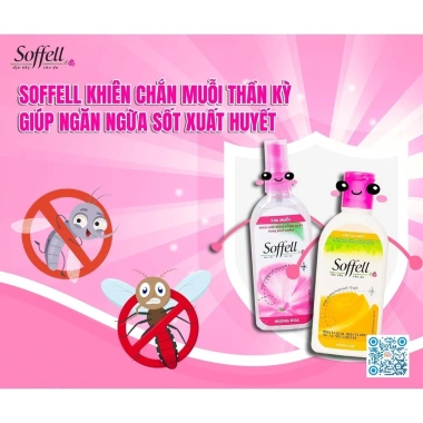 Xịt & Kem Bôi Chống Muỗi Soffell - Xua Đuổi 8‑10h, Hương Hoa / Cam, Giá 49.000đ