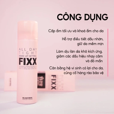 Xịt Khóa Nền So Natural All Day Tight 75ml - Giữ Nền Lâu Trôi, Cố Định Mặt Nạ, Giá chỉ 245.000 VND 5