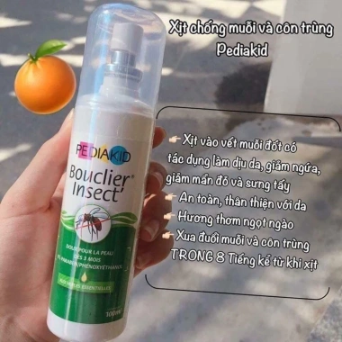 Xịt muỗi côn trùng Pediakid Bouclier Insect Spray Pháp - Bảo vệ da, giảm ngứa cho bé trên 3 tháng, giá 272.900₫