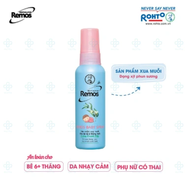 Xịt Muỗi Remos Cho Bé Đuổi Muỗi An Toàn Hương Khuynh Diệp 70g/60ml - Giá 65.000đ