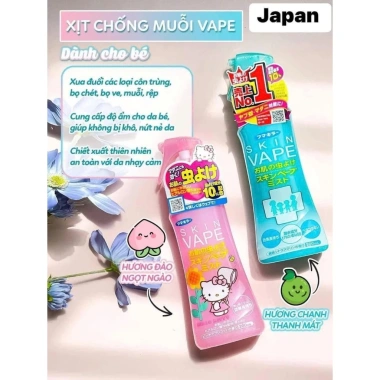 Xịt Muỗi Skin Vape Chính Hãng Nhật - Phòng Ngừa Muỗi Đốt, Chai Lớn, Hiệu Quả Lâu Dài 175k