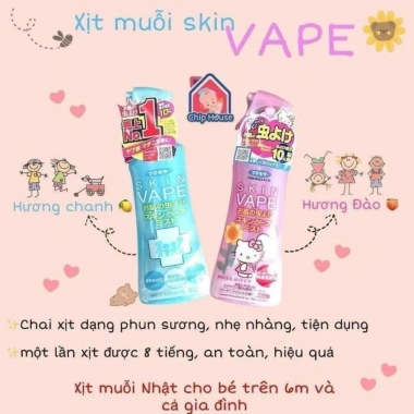 Xịt Muỗi Skin Vape Chính Hãng Nhật - Phòng Ngừa Muỗi Đốt, Chai Lớn, Hiệu Quả Lâu Dài 175k