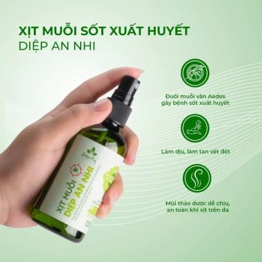 Xịt muỗi Sốt Xuất Huyết Diệp An Nhi 120ml - Xua đuổi Aedes, làm dịu vết đốt, chỉ 200k
