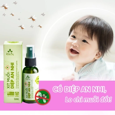 Xịt muỗi Sốt Xuất Huyết Diệp An Nhi: đuổi muỗi Aedes, làm dịu vết đốt, chỉ 112k