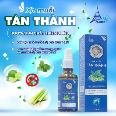 Xịt Muỗi Tân Thành Thiên Nhiên - Giảm Sưng Ngứa, Dịu Côn Trùng Đốt, 50.000đ 3 Xịt Muỗi Tân Thành Thiên Nhiên - Giảm Sưng Ngứa, Dịu Côn Trùng Đốt, 50.000đ 3
