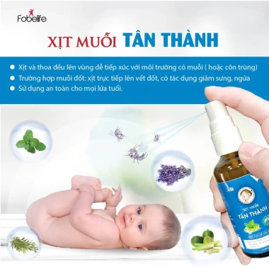 Xịt Muỗi Tân Thành Thiên Nhiên - Giảm Sưng Ngứa, Dịu Côn Trùng Đốt, 50.000đ 5 Xịt Muỗi Tân Thành Thiên Nhiên - Giảm Sưng Ngứa, Dịu Côn Trùng Đốt, 50.000đ 5