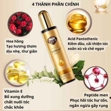 Xịt Nước Hoa Dưỡng Tóc Suôn Mượt – Giảm Khô Xơ, Gãy Rụng, Hương Hoa Hồng Dịu Nhẹ – Chỉ 35.000₫