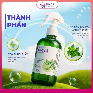 Xịt phòng thơm tinh dầu bạc hà TINHDAUSACHANH 100ml/500ml - Xua đuổi côn trùng, khử mùi, chống say xe, giảm giá 40.000₫ 2