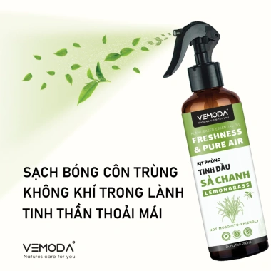 Xịt phòng tinh dầu Sả Chanh Bạc Hà Quế VEMODA – Thơm phòng, xua muỗi, khử mùi, 42.000₫