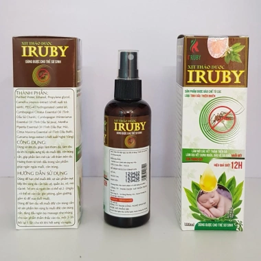 Xịt thảo dược Iruby 100ml - Đuổi muỗi, côn trùng, làm dịu mẩn ngứa cho trẻ sơ sinh, giá chỉ 65.000 VND
