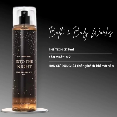 Xịt Thơm Body Bath & Body Works Into The Night 236ml - Quyến Rũ Ngọt Ngào, Sang Trọng, 332.500₫