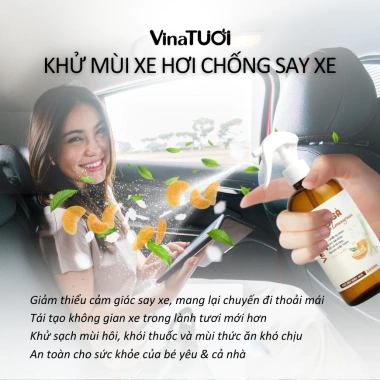 Xịt Tinh Dầu Cam Sả VINA TƯƠI 500ml - Khử Mùi Xe Hơi, Chống Say Xe, Thơm Lâu Tự Nhiên, Giá 106.000₫ 3