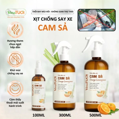 Xịt Tinh Dầu Cam Sả VINA TƯƠI 500ml - Khử Mùi Xe Hơi, Chống Say Xe, Thơm Lâu Tự Nhiên, Giá 106.000₫ 4