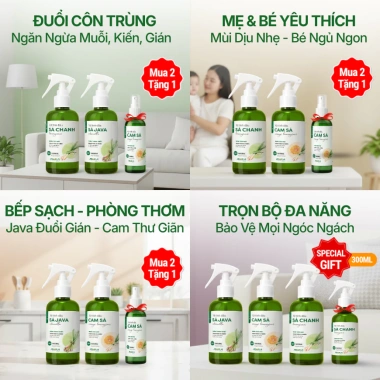 Xịt Tinh Dầu Đuổi Muỗi Sả Chanh ABURA - Xua Kiến Gián, Ngừa Rệp, An Toàn Cho Bé
