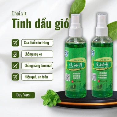 Xịt Tinh Dầu Gió Thiên Nhiên 60ml - Thư giãn, giảm cảm lạnh, say tàu xe, tiện lợi, giảm giá 21.499 VND