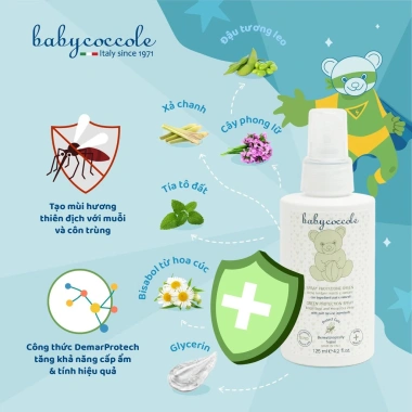 Xịt xua muỗi Babycoccole 0M+ chống đốt cho bé và gia đình, chiết xuất tía tô đất, cây phong lữ 125ml - 345.000đ 2
