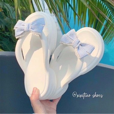 XIXITIAO Flip-Flops Nơ Dễ Thương cho Nữ - Dép Đẹp Mùa Hè, Thích Hợp Đi Biển và Mặc Ngoài Trời