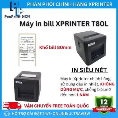 XPRINTER T80L Máy in chốt đơn livestream, in hoá đơn nhiệt 80mm, cắt giấy tự động 5