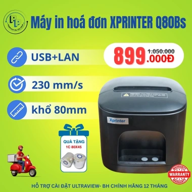 XPRINTER T80L Máy in chốt đơn livestream, in hoá đơn nhiệt 80mm, cắt giấy tự động 10