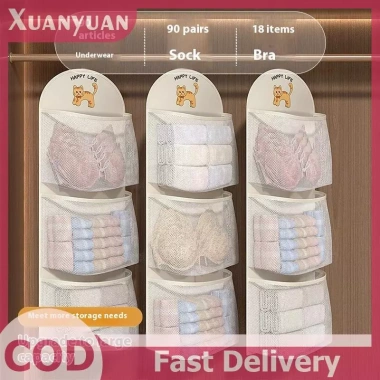 XUAN Túi Lưới 2/3 Lớp Lưu Trữ Dung Tích Lớn - Bảo Quản Quần Áo, Quần Lót, Tất, Thoáng Khí, Có Móc Treo, Giá 40.700₫
