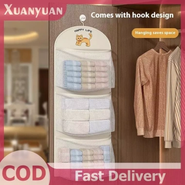XUAN Túi Lưới 2/3 Lớp Lưu Trữ Dung Tích Lớn - Bảo Quản Quần Áo, Quần Lót, Tất, Thoáng Khí, Có Móc Treo, Giá 40.700₫